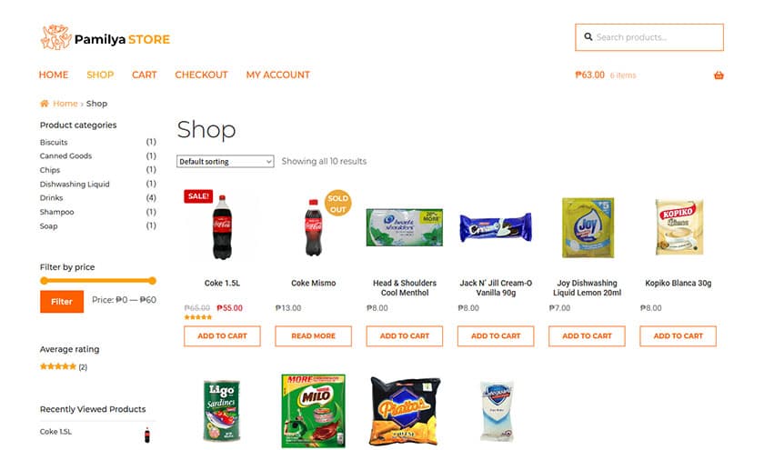 Pamilya Store Portfolio Thumbnail